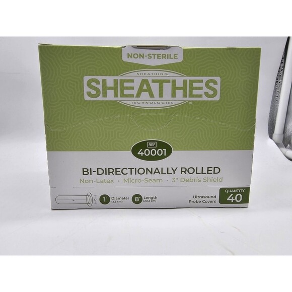Sheathes Ultrasound Probe Covers - Bi Directional Rolled - Non Latex 40ct - Picture 2 of 7